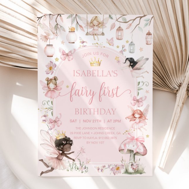 FAIRY FIRST BIRTHDAY Fairy Garden Birthday Party Invitation (Creator Uploaded)