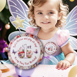 Fairy First Birthday Fairycore Birthday Girl 10 Cm Round Badge<br><div class="desc">Celebrate your little one's special day with our charming Fairy First Birthday Button. Featuring the playful phrase "Let's flutter and play all day, It's my fairy first birthday!" this button showcases the whimsical floral mushroom number "1st" design in the centre, surrounded by delicate butterflies. The enchanting watercolor floral texture background...</div>