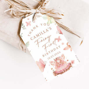 Fairy First Birthday Girl Thank You Gift Tags