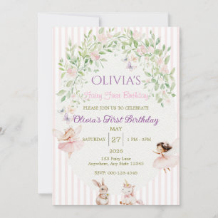 Fairy First Birthday Invitation
