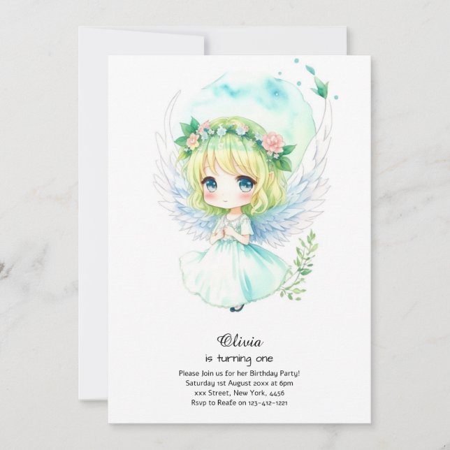 Fairy First Birthday Invitation (Front)