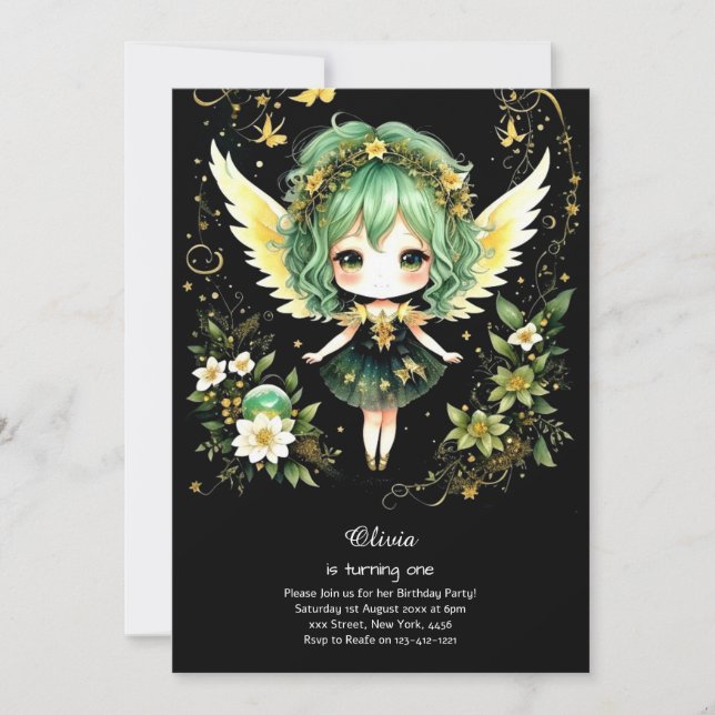 Fairy First Birthday Invitation (Front)