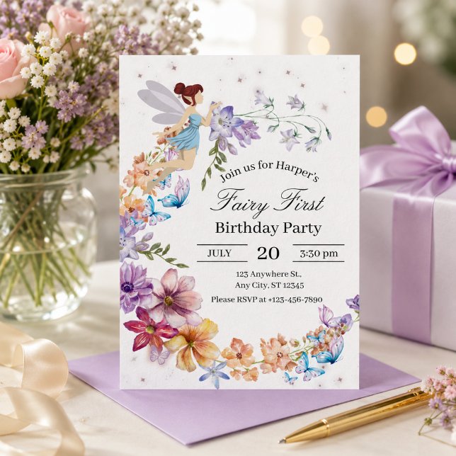 Fairy First Birthday Invitation (Creator Uploaded)