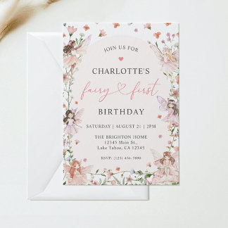 Fairy First Birthday Invitation