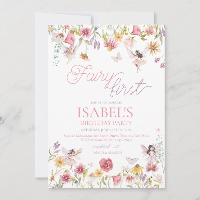 Fairy First Birthday Invitation (Front)