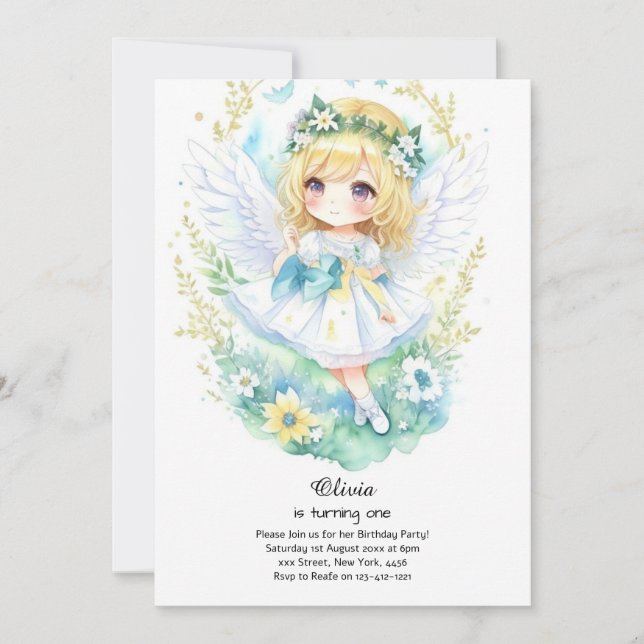 Fairy First Birthday Invitation (Front)