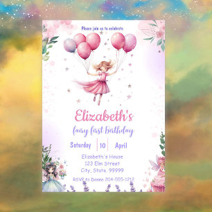 Fairy First Birthday Invitation for Girl