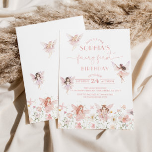 Fairy First Birthday Invitation Girl