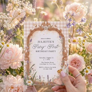 Fairy First Birthday Invitation Whimsical Garden