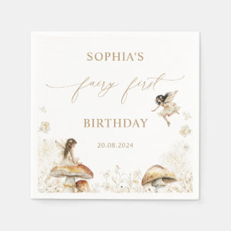 Fairy First Birthday Napkin