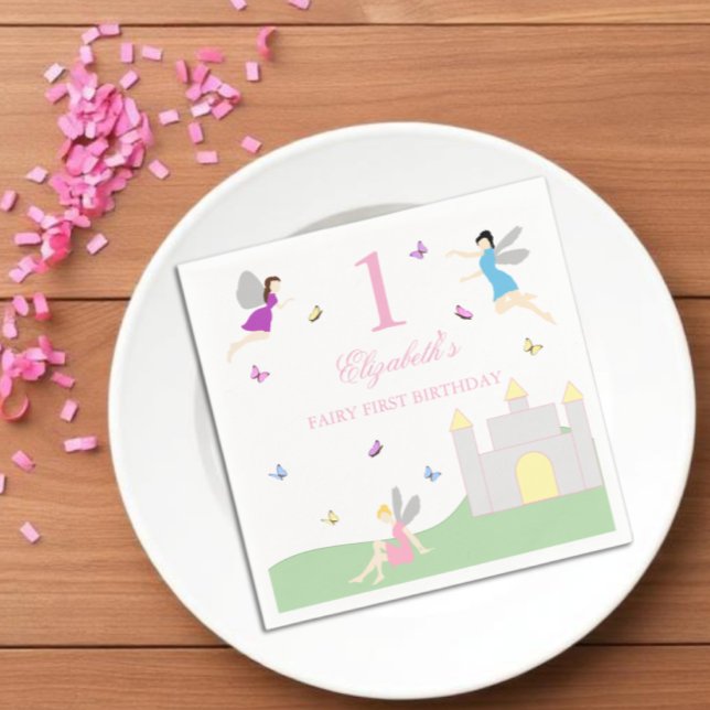 Fairy First Birthday Napkin (Creator Uploaded)