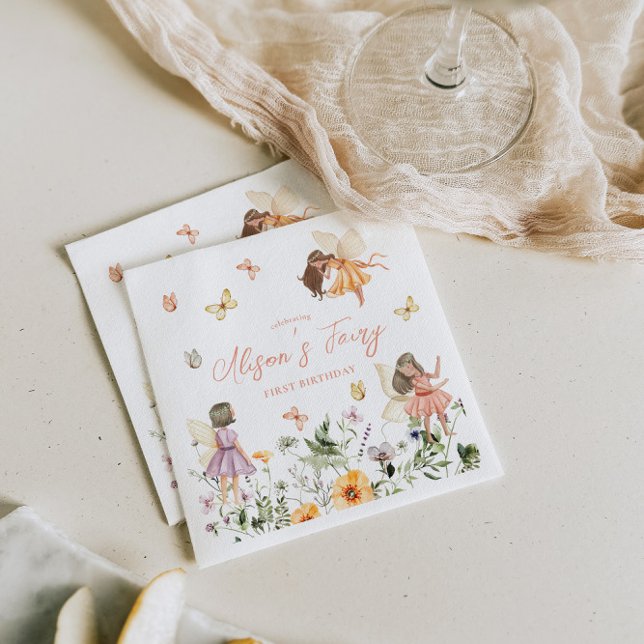 Fairy First Birthday  Napkin (Creator Uploaded)
