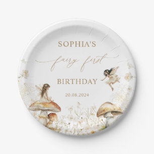 Fairy First Birthday Party Boho Paper Plate