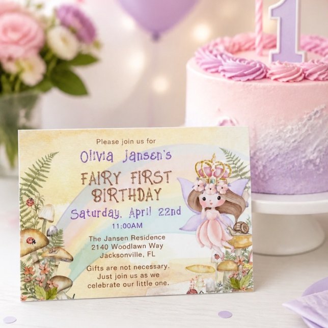 Fairy First Birthday Party Invitation (Creator Uploaded)