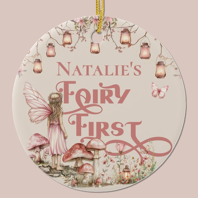 Fairy First Birthday Party Personalised Thank You Ceramic Tree Decoration (Creator Uploaded)