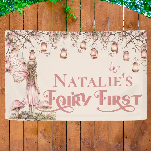 Fairy First Birthday Party Personalised Vinyl Banner (Creator Uploaded)