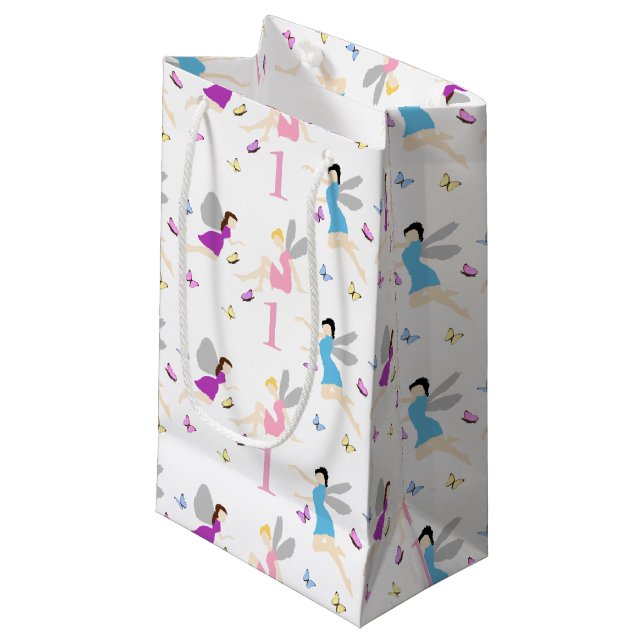 Fairy First Birthday Small Gift Bag (Front Angled)