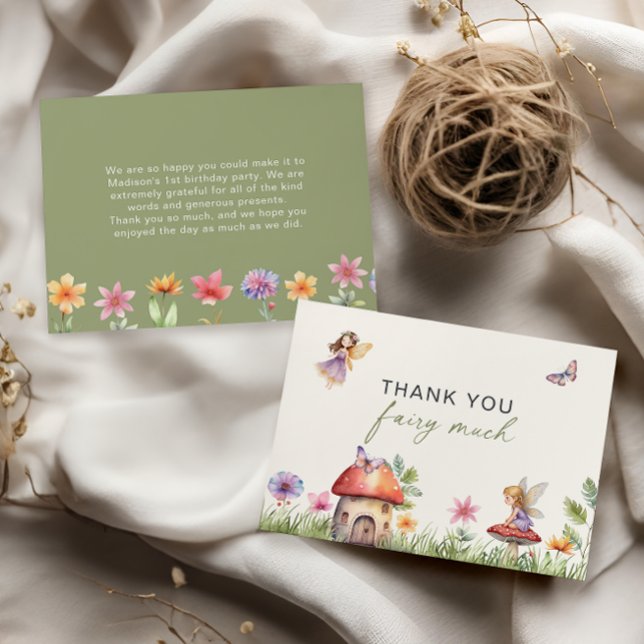 Fairy First Birthday Thank You Fairy Much Card (Creator Uploaded)