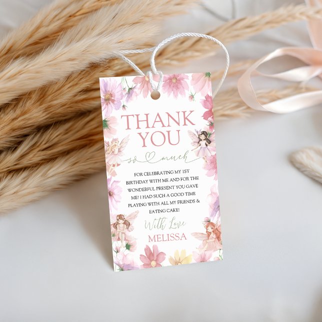 Fairy First Birthday Thank You Tag (Creator Uploaded)