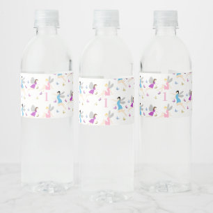 Fairy First Birthday Water Bottle Label