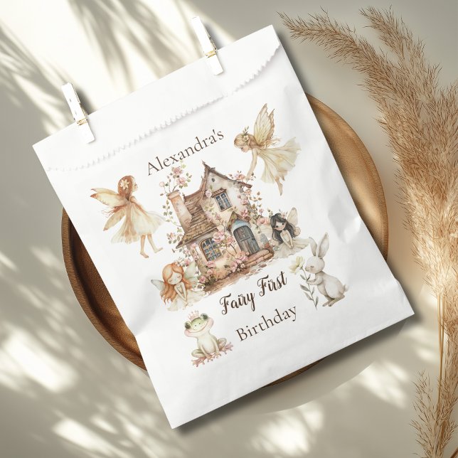 Fairy First Birthday Woodland Floral Favour Bags (Creator Uploaded)