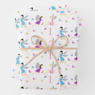 Fairy First Birthday Wrapping Paper Sheet