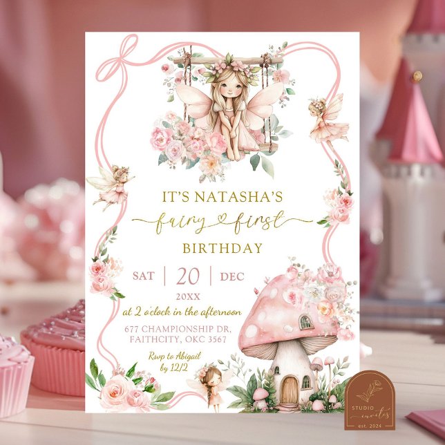 Fairy First Blonde Hair Girl birthday invitation (Creator Uploaded)