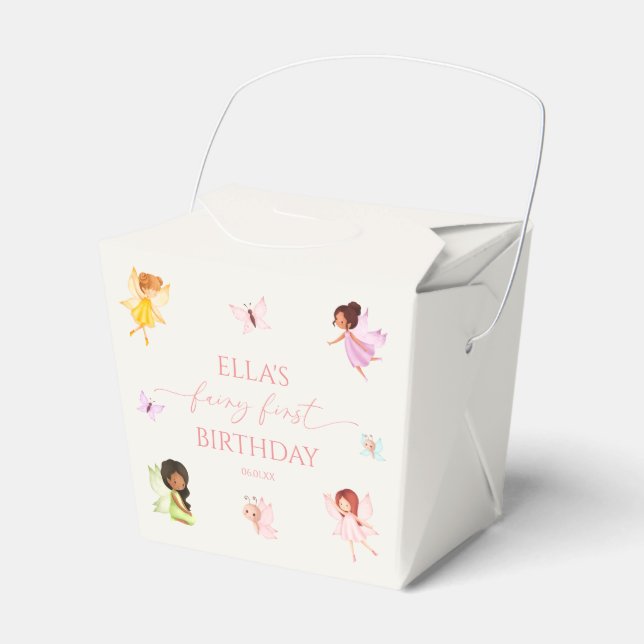 Fairy First Enchanted Fairies 1st Birthday Party Favour Box (Front Side)