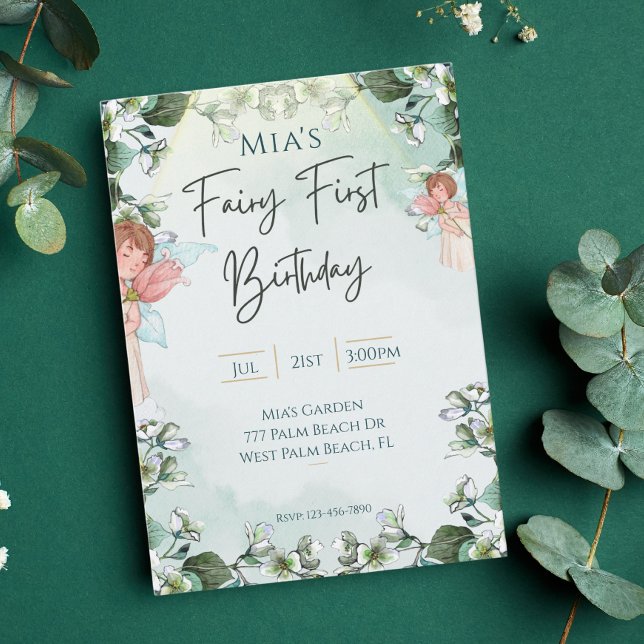 Fairy First Enchanted Woodland 1st Birthday  Invitation (Creator Uploaded)