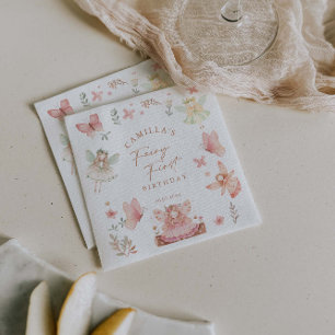 Fairy First Girl Birthday Party  Napkin
