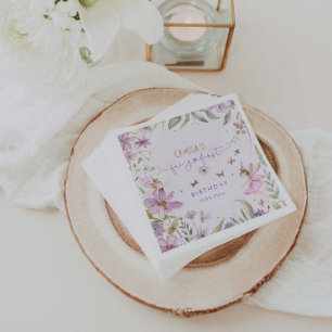 Fairy First Girl Birthday Party  Napkin