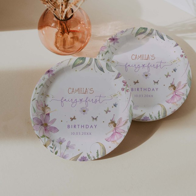 Fairy First Girl  Birthday Party Paper Plate (Creator Uploaded)