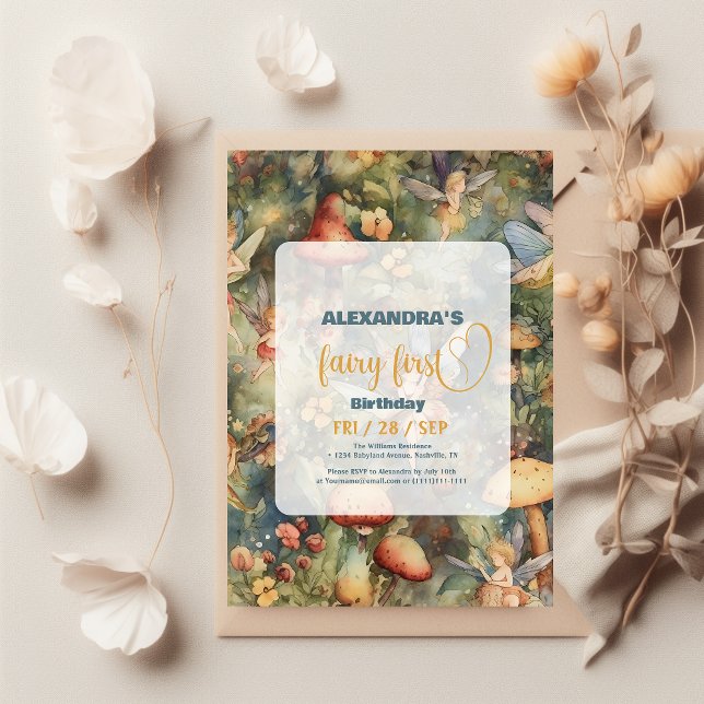 Fairy First Girl's 1st Birthday Invitation (Creator Uploaded)