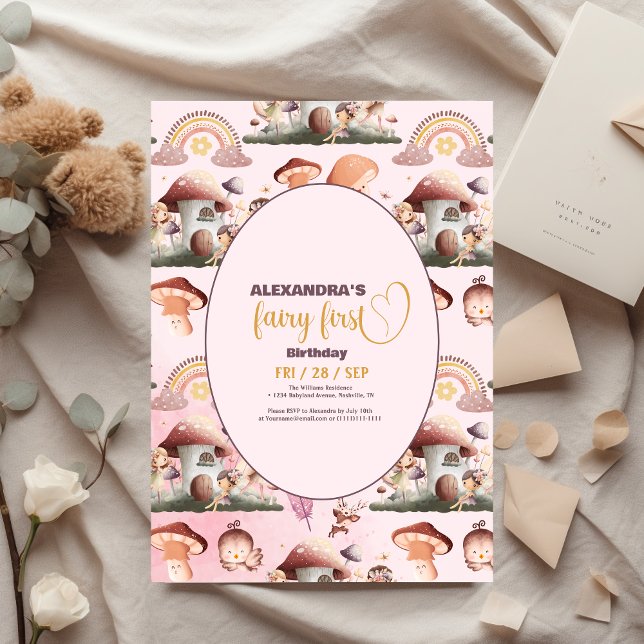 Fairy First Girl's 1st Birthday Invitation (Creator Uploaded)