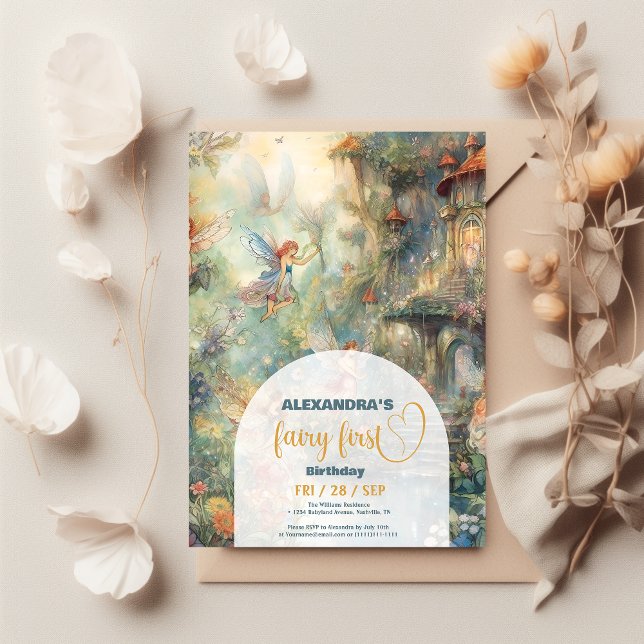 Fairy First Girl's 1st Birthday Invitation (Creator Uploaded)