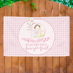 Fairy First Girl's 1st Birthday Party Custom Vinyl Banner