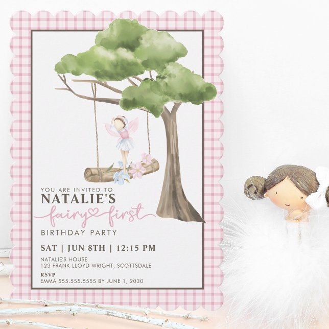 Fairy First Girl's 1st Birthday Party Personalised Invitation (Creator Uploaded)