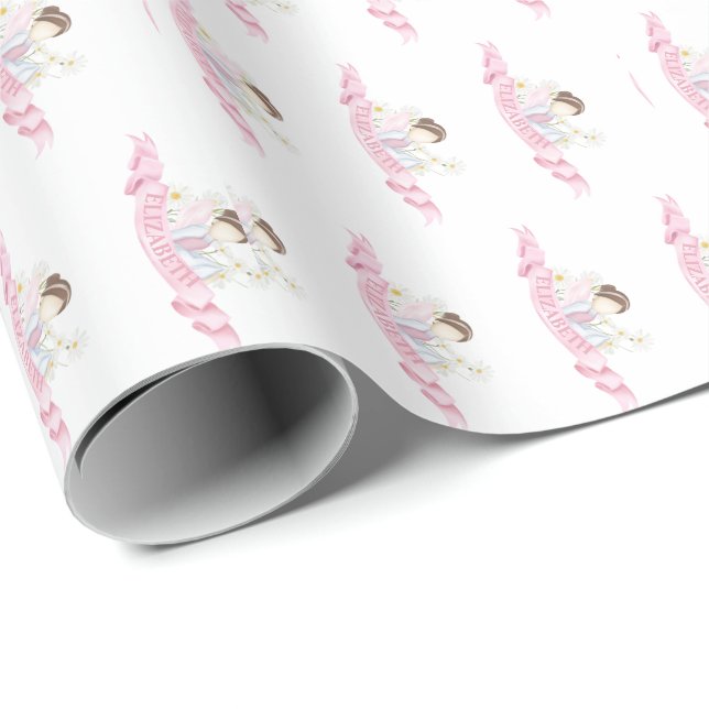 Fairy First Girl's 1st Birthday Party Personalised Wrapping Paper (Roll Corner)