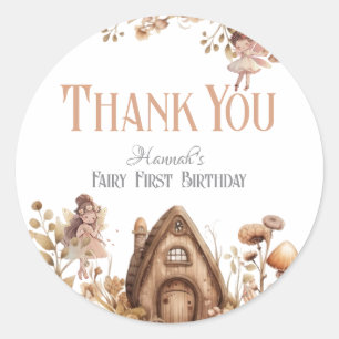 Fairy First Magic Boho Birthday Classic Round Sticker