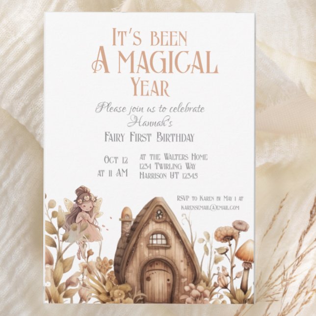Fairy First Magic Boho Birthday Invitation (Creator Uploaded)