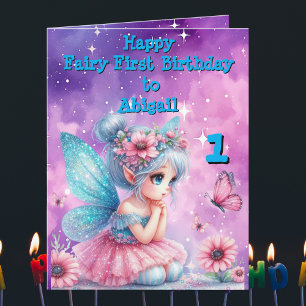 Fairy First Photo KIds  BIrthday Greeting Card