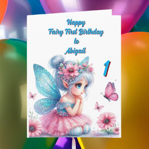 Fairy First Photo KIds  BIrthday Greeting Card