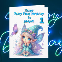 Fairy First Photo KIds  BIrthday Greeting Card