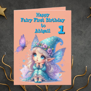 Fairy First Photo KIds BIrthday Greeting Card
