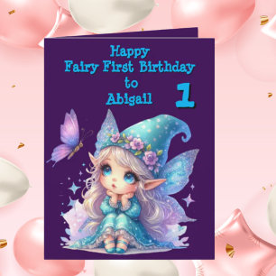 Fairy First Photo KIds BIrthday Greeting Card