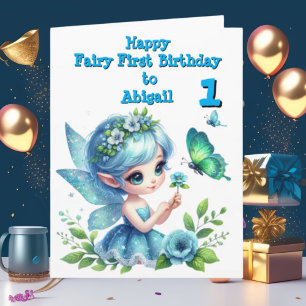 Fairy First Photo KIds  BIrthday Greeting Card