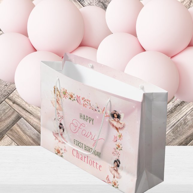 Fairy First Pink Glitter Gift Bag (Creator Uploaded)
