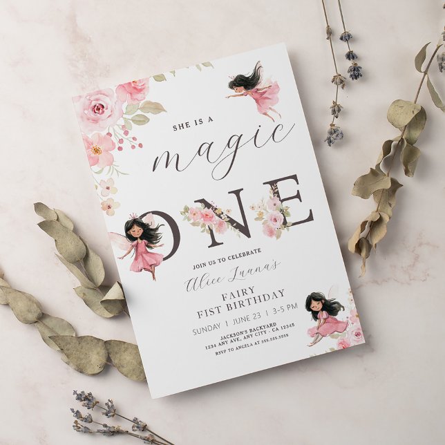 Fairy First Theme Girl's 1st Birthday Party Invitation (Creator Uploaded)