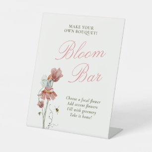 Fairy First Vintage Floral Birthday Bloom Bar Pedestal Sign