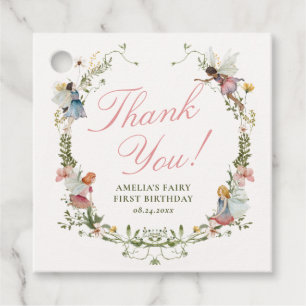 Fairy First Vintage Floral Birthday Favour Tags